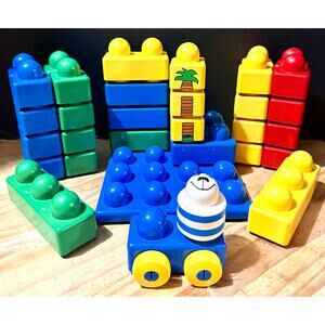 Vintage Lego Duplo Primo 45 blocks set #3 variety of sizes & colors stack build